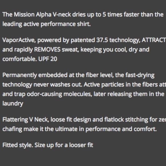 MISSION high tech coral v-neck tee - Picture 6 of 8